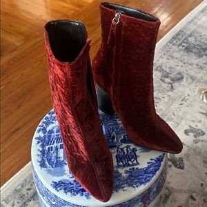 Zara Velvet Ankle Boot Crushed Velvet Look
